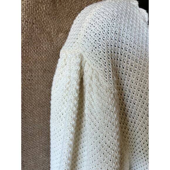 Vintage ecru button up cardigan sweater by Sheridan Square - Picture 5 of 11